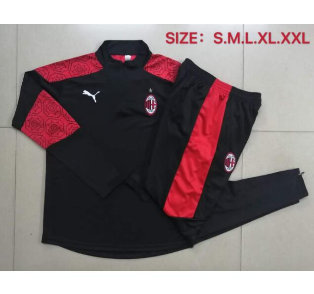 AC Milan Black Red Training Kits Sweatshirt with Trousers 2020/21